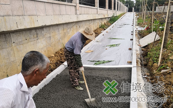南京高淳淳辉高级中学校园透水混凝土路面铺装中